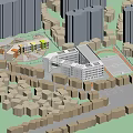 Modern School Building Complex With Playground Greenery And Surrounding High Rise Buildings