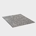 Modern Square Rug with Geometric Line Pattern in Gray and Black Design