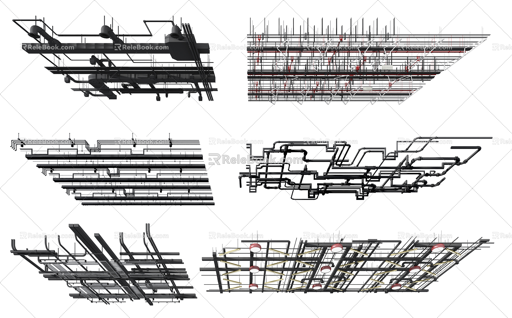 Industrial LOFT Piping Pipe Ceiling 3d model