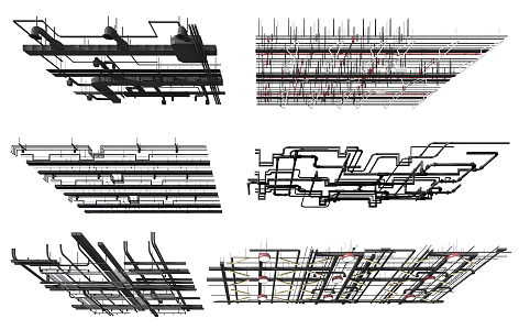 Industrial LOFT Piping Pipe Ceiling 3d model