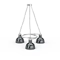 Modern Black Metal Chandelier Design With Three Hanging Lights And Circular Frame