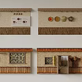 Traditional Wall Decorations With Woven Elements Windows Figure Models And Items 3d model