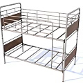 Modern Metal Frame Bunk Bed With Safety Rail And Ladder For Kids Room