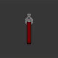 Silver Metallic Revolver With Red Black Grip And Polished Tactical Design