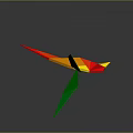 Furniture Decorated With Colorful Origami Bird Design In Green Red Yellow