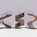 modern revolving staircase 3d model
