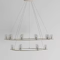 Modern Double Layer Chandelier Design With Metal Frame And Glass Shade Bulbs
