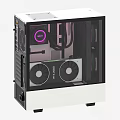 NZXT Gaming Computer Case With Transparent Side Panel Purple LED Fans And Internal Components 3d model