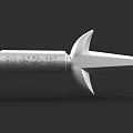 Silver Dagger With Ring Handle And Engraved Patterns On Metallic Blade