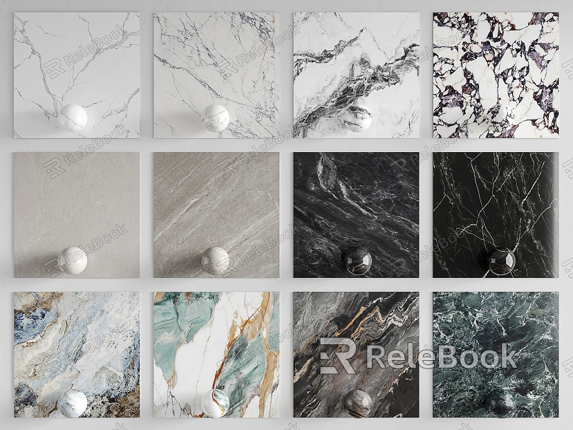 Marble Texture Wall Panel Stone Rock Slab model