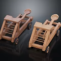 Wooden Children's Toy Trucks With Wheels And Simple Crafted Structure