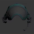 Green Safety Helmet With Goggles And Microphone For Daily Protection Use
