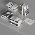 Modern Stacked Books Magazines With Diverse Covers Various Titles And Designs