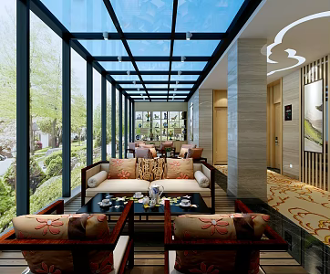 New Chinese Sunshine Room 3d model