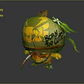 Cartoon Cute Creature Character With Skull Pattern Born Too Cute Text And Leaf Decoration