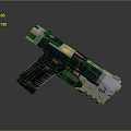 Modern Sci Fi Handgun Weapon With Metallic Surface And Futuristic Details 3d model
