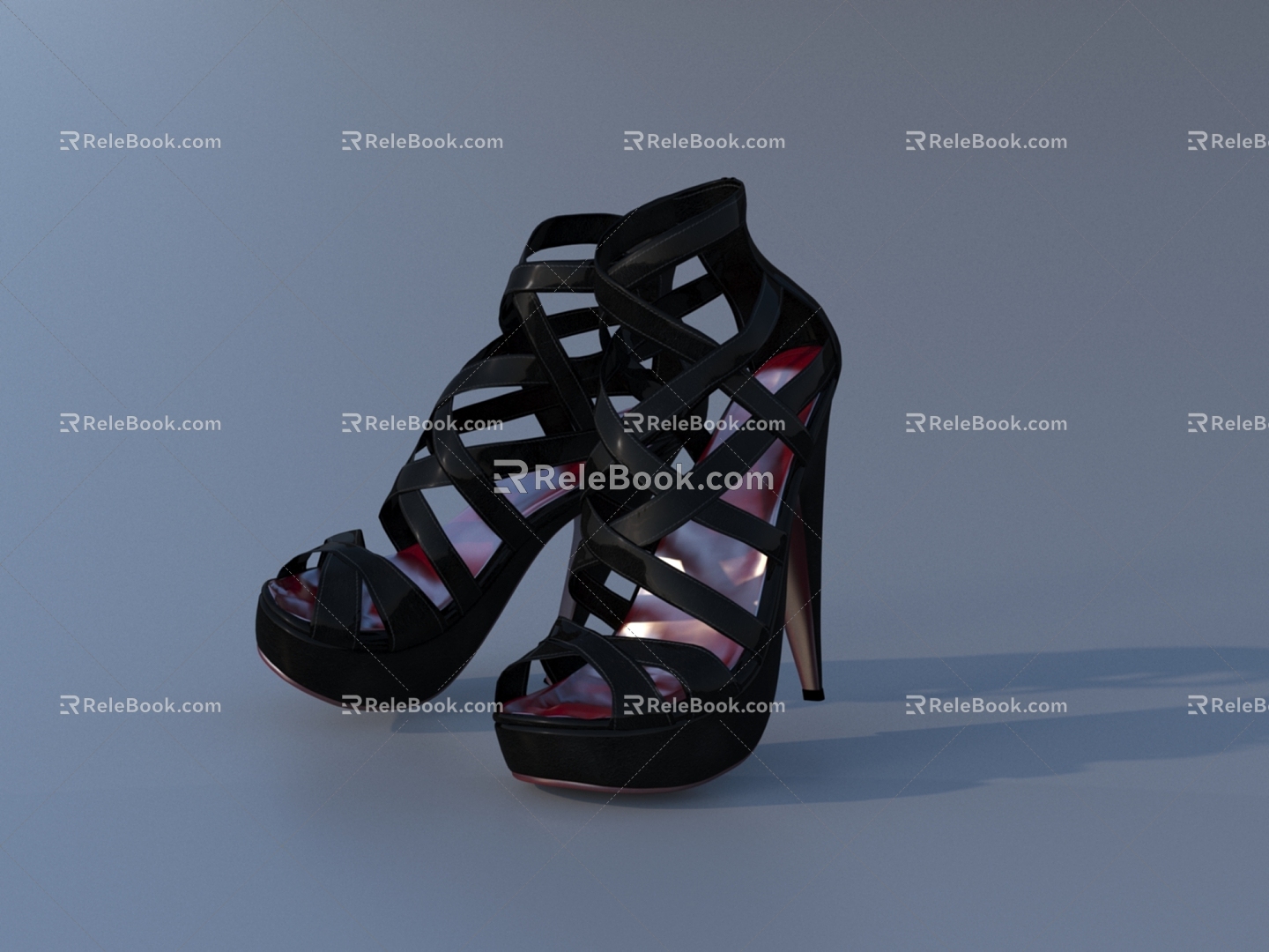 Women's high heels shoes 3d model