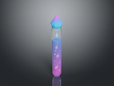 Transparent Decorative Container With Cone Shaped Top Star Patterns And Gradient Design 3d model
