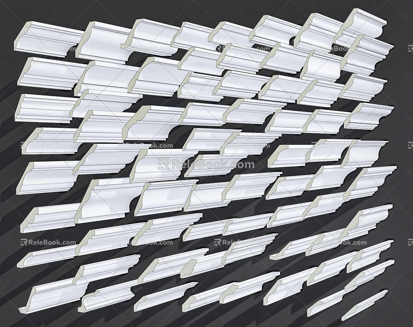 Jane Europe plaster line ceiling plaster line 3d model