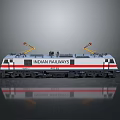Indian Railways 30110 Model Train With White Red Black Design And Yellow Pantographs