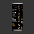 Black Beverage Can With Golden Patterns Barcode And Nutritional Information 3d model