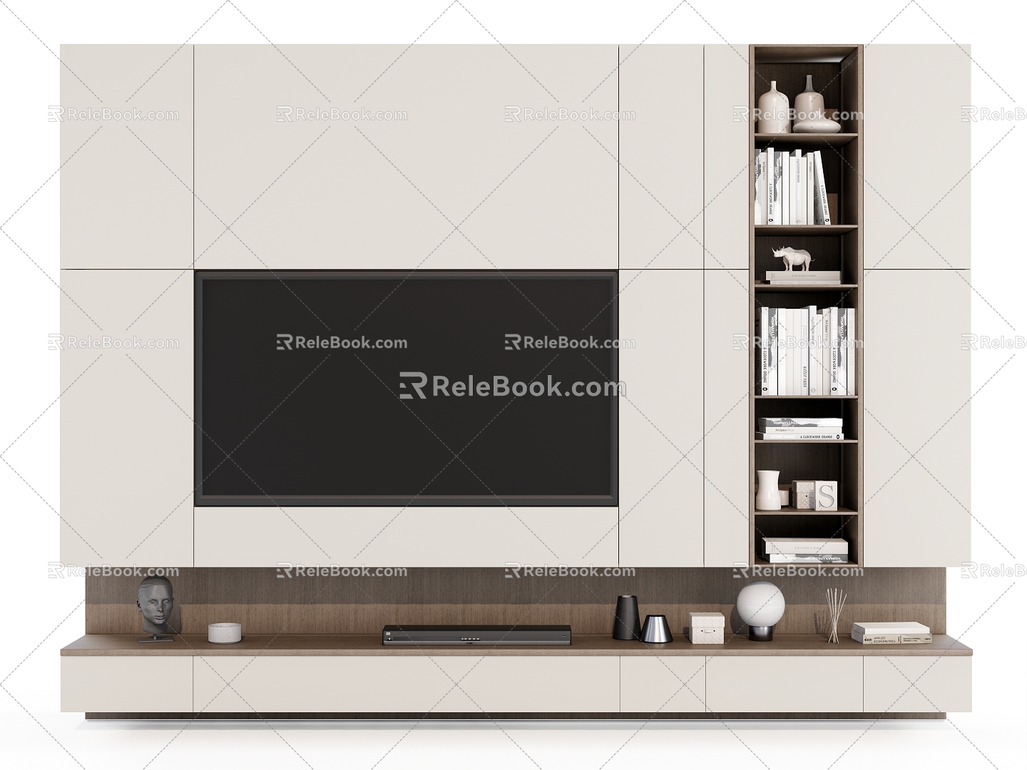 Simple TV background wall cabinet model