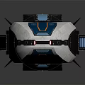 Futuristic Streamlined Space Vehicle With Blue White Design And Transparent Cockpit