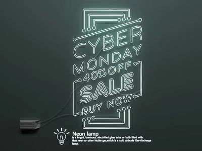 Cyber Monday Neon Lamp Sale Featuring 40 Percent Off Buy Now Deal 3d model
