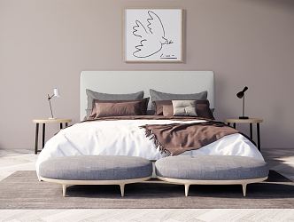 Nordic Double Bed 3d model