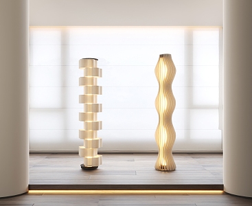 Modern floor lamp floor lamp curtain 3d model