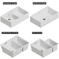 Modern White Ceramic Wash Basin With Double Bowl Faucet And Various Designs