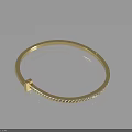 Gold Diamond Studded Bracelet With Simple Elegant Design And Shiny Metallic Finish