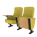 Yellow Single Sofa With Wooden Armrests Black Base And Modern Comfortable Design