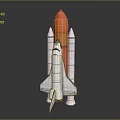 Detailed Space Shuttle Model With Orange External Tank White Orbiter And Solid Rocket Boosters 3d model