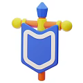 Blue Shield Shaped Kids Toy With Yellow Orange Top Parts And Balls