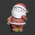 Festive Christmas Santa Claus Decorative Ornament Set With Red Gold Design Elements