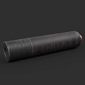 Black Cylindrical Artillery Shell With Brass Tip Military Weapon Design