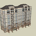 Modern Residential Building Exterior with Multiple Floors Large Windows and Entrance Design