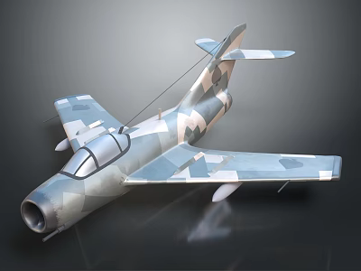 Camouflage Military Airplane Model With Detailed Cockpit Wings And Tail Design 3d model