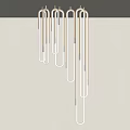 Modern Chandelier With Multiple Sleek Metal Hanging Rods For Interior Design