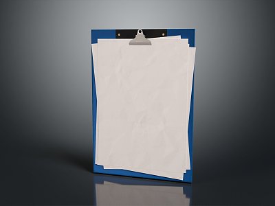 Modern writing board writing splint with clip writing board drawing board writing board 3d model