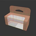 Brown Cardboard Household Supplies Storage Organizer With Handle And Open Structure