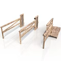 Wooden Scenery Components With Fence Panels And Small Platform Structure