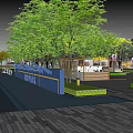 Modern Commercial Landscape Design With Water Features Trees Sculptures And Pathways