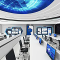 Command Hall of Modern Monitoring Room 3d model