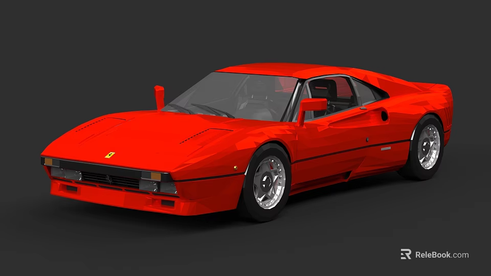 Red Sports Car With Sleek Aerodynamic Body And Stylish Exterior Design 3d model 