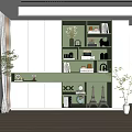 Simple Fresh Bookcase Decorative Cabinet 3d model