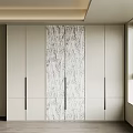 Modern Wardrobe Interior Design With White Cabinet Doors And Marble Pattern