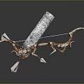 Decorative Bow And Arrow Design With Intricate Metallic Patterns Arrowhead And Fletching