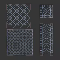 Decorative Floor Tile Patterns With Geometric Leaf And Dot Designs For Interior Design 3d model